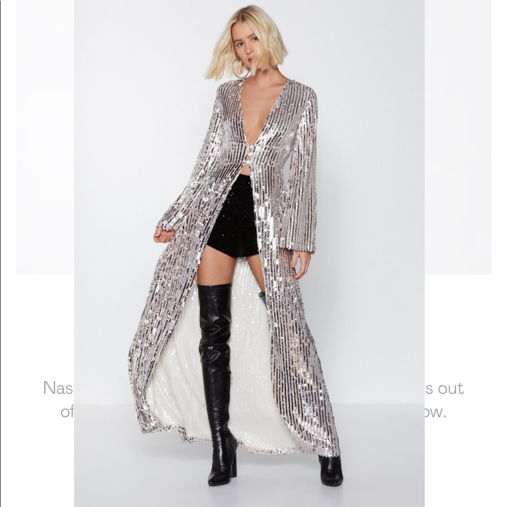 Nasty Gal Studio Longline at the Bar Sequin Top